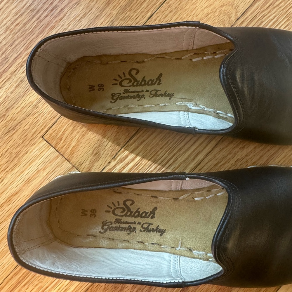 SABAH Shoes Beirut Black Leather Flats 39 7.5 8 - Picture 5 of 6